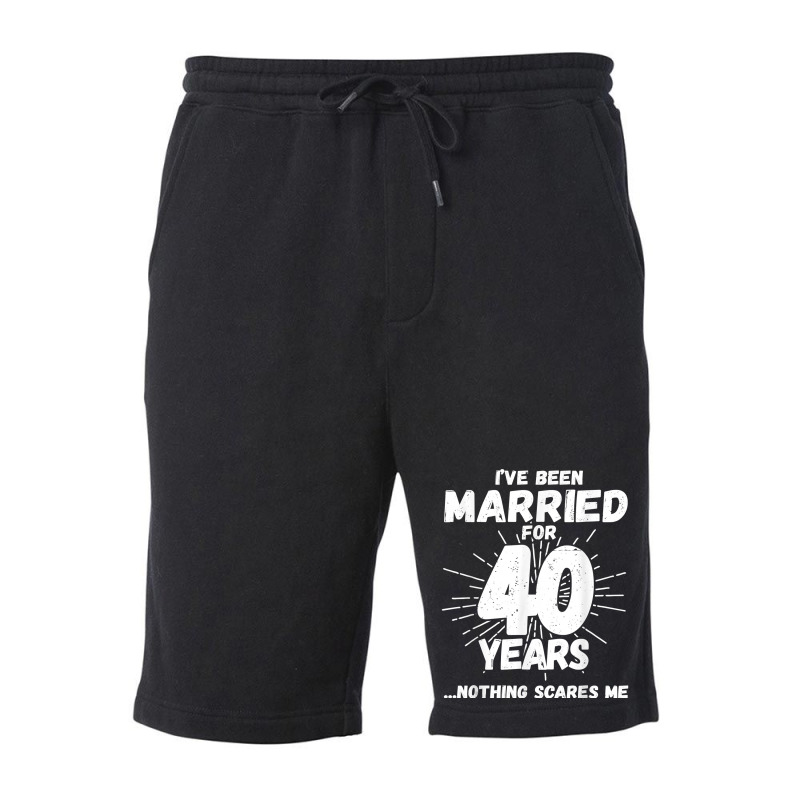 Couples Married 40 Years   Funny 40th Wedding Anniversary T Shirt Fleece Short | Artistshot