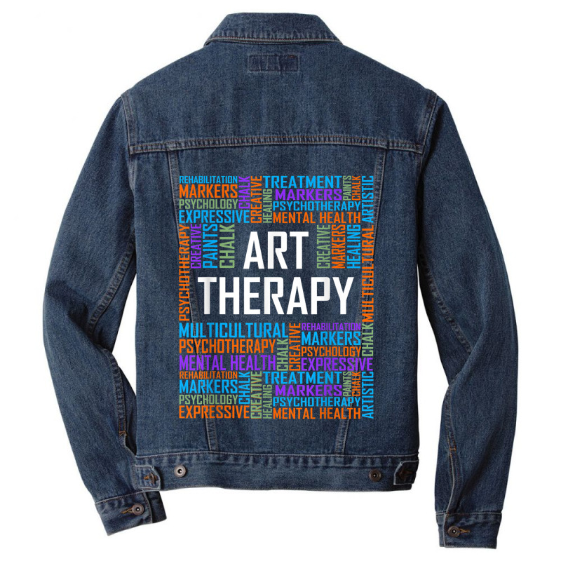 Art Therapy Words Gift Therapist Appreciation Gifts Men Denim Jacket by CruzChapman | Artistshot