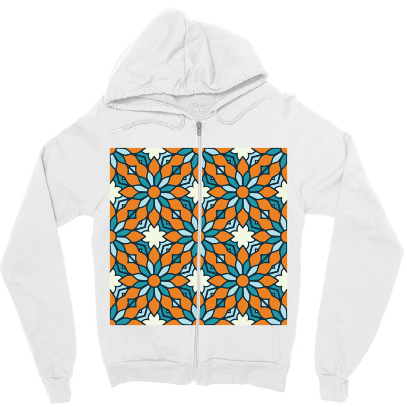 Flower Luxury Mandala Long Zipper Hoodie by cm-arts | Artistshot