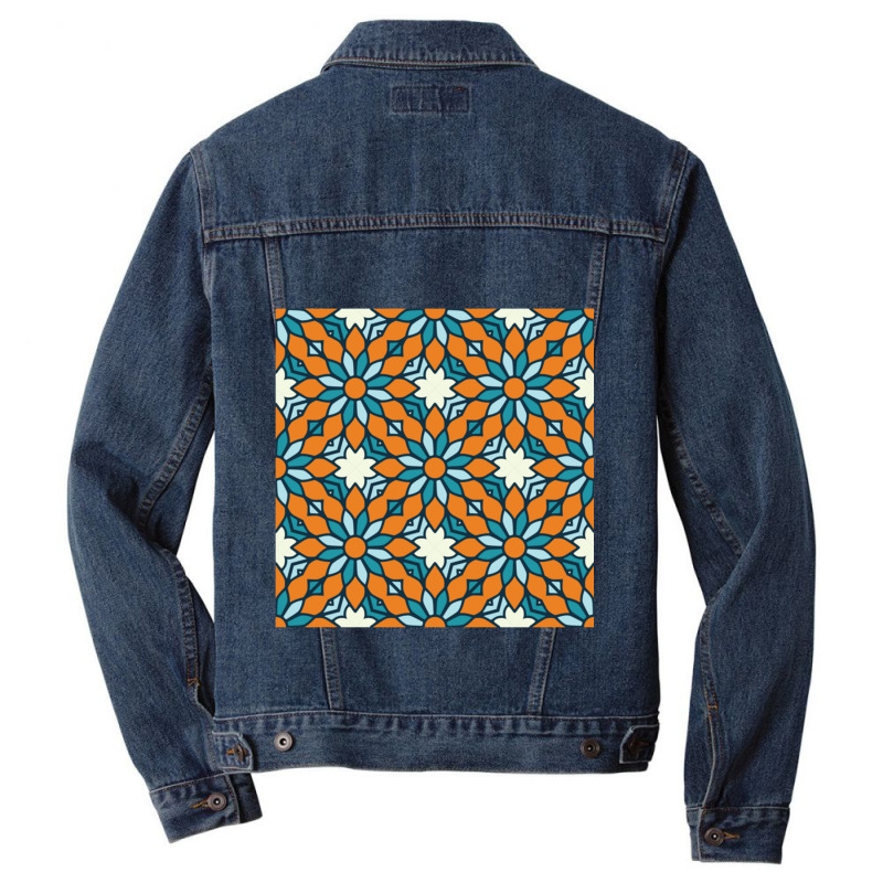 Flower Luxury Mandala Long Men Denim Jacket by cm-arts | Artistshot