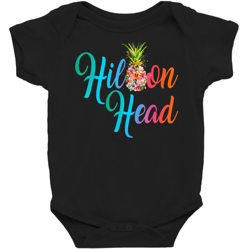 Pineapple Flowers Hilton Head Vintage Carolina Floral T Shirt Baby Bodysuit | Artistshot