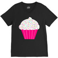 Cupcake Fun Food Costume T Shirt White Frosting Sprinkles V-neck Tee | Artistshot