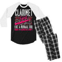 Funny Clarinet Girl Louder Player Musician Music Instrument T Shirt Men's 3/4 Sleeve Pajama Set | Artistshot