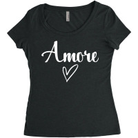 Amore Italian Love Valentines Day Women's Triblend Scoop T-shirt | Artistshot