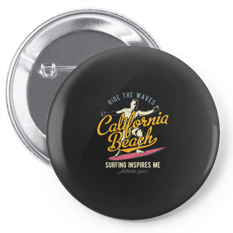 Surfing Califonia Beach Pin-back Button | Artistshot