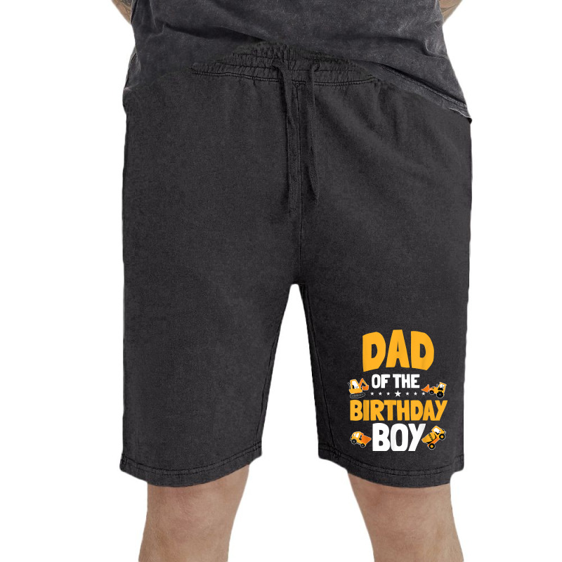 Dad Of The Birthday Boy Construction Worker Bday Party T Shirt Vintage Short | Artistshot