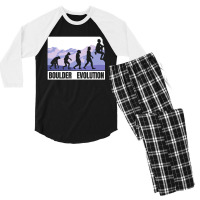 Bouldering Evolution Of A Boulder Men's 3/4 Sleeve Pajama Set | Artistshot