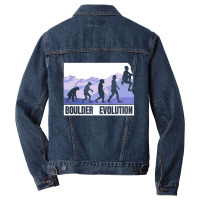 Bouldering Evolution Of A Boulder Men Denim Jacket | Artistshot