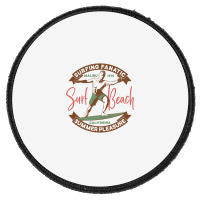 Surfing Fanatic Beach Round Patch | Artistshot