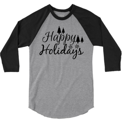Happy Holidays 3/4 Sleeve Shirt Designed By Lotus Fashion Realm