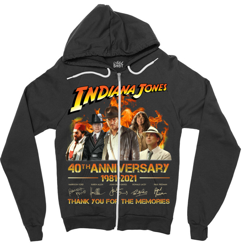 Indiana Jones 40th Anniversary 1981-2021 Thank You For The Memories Un Zipper Hoodie | Artistshot