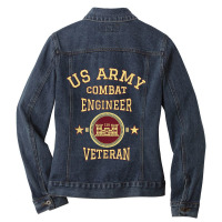 Army Combat Engineer Veteran Essayons Military Vintage Gift Ladies Denim Jacket | Artistshot