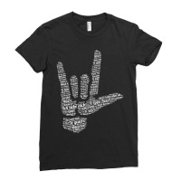 Asl Sign I Love You In 40 Different Languages Asl Ladies Fitted T-shirt | Artistshot