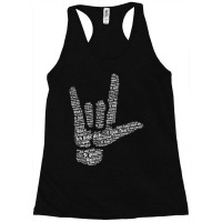 Asl Sign I Love You In 40 Different Languages Asl Racerback Tank | Artistshot