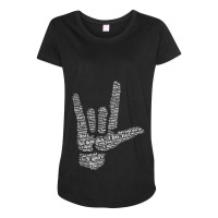 Asl Sign I Love You In 40 Different Languages Asl Maternity Scoop Neck T-shirt | Artistshot