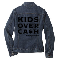 #breakingcodesilence Kids Over Cash Ladies Denim Jacket | Artistshot