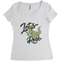 T Rex Music Lets Rock Women's Triblend Scoop T-shirt | Artistshot