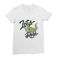 T Rex Music Lets Rock Ladies Fitted T-shirt | Artistshot