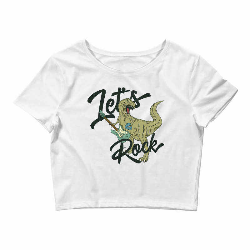 T Rex Music Lets Rock Crop Top by Perfect Designers | Artistshot