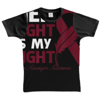 Her Fight Is My Fight Brain Aneurysm Awareness Feather T Shirt Graphic Youth T-shirt | Artistshot