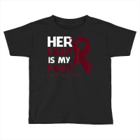 Her Fight Is My Fight Brain Aneurysm Awareness Feather T Shirt Toddler T-shirt | Artistshot