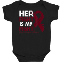 Her Fight Is My Fight Brain Aneurysm Awareness Feather T Shirt Baby Bodysuit | Artistshot