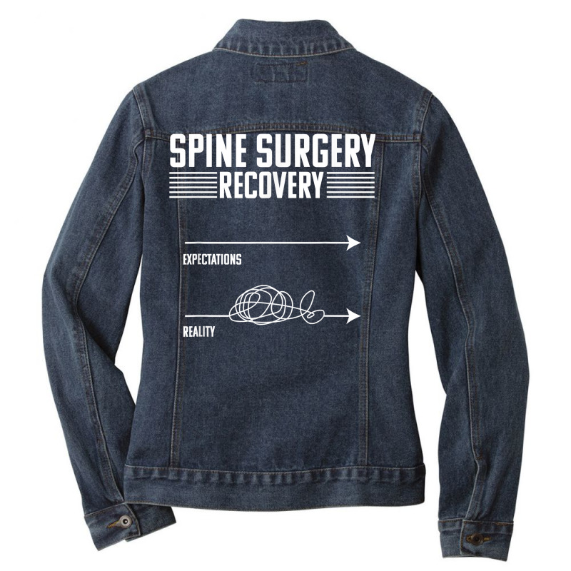 Bionic Spine Replacement Surgery Recovery Spinal Fusion T Shirt Ladies Denim Jacket by cm-arts | Artistshot