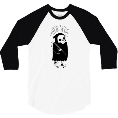 Grin Reaper 3/4 Sleeve Shirt Designed By M4la