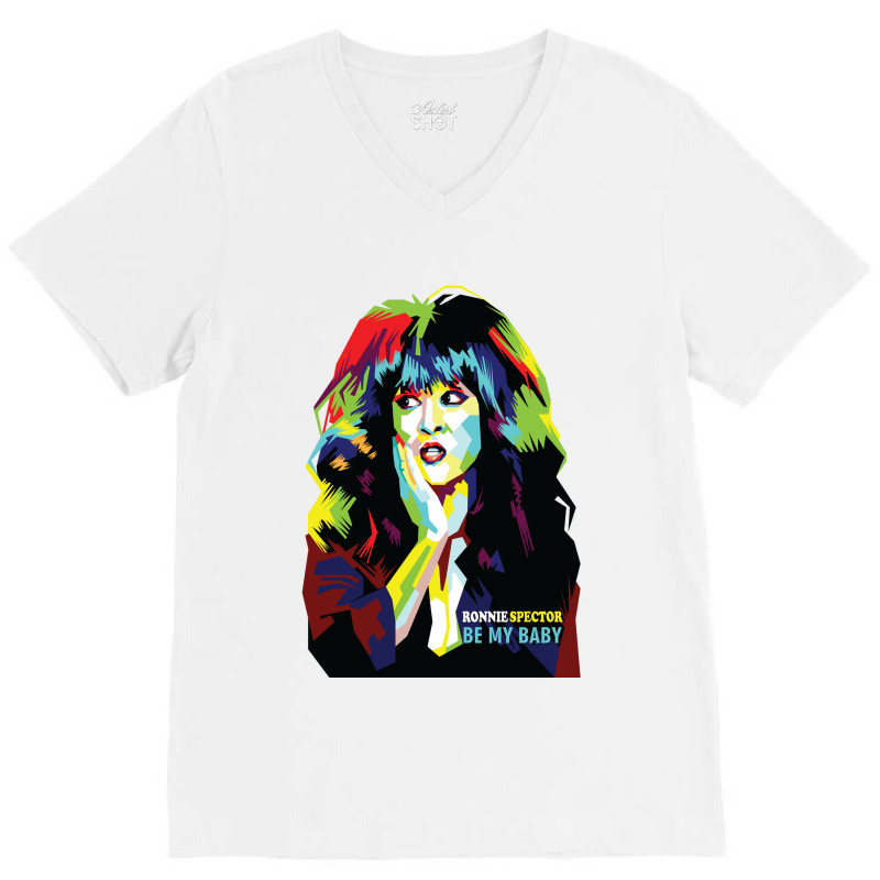 Roonie Spector In Wpap Pop Art V-neck Tee | Artistshot