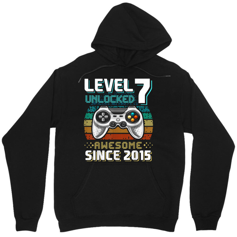 Level 7 Unlocked Awesome 2015 Video Game 7th Birthday T Shirt Unisex Hoodie | Artistshot