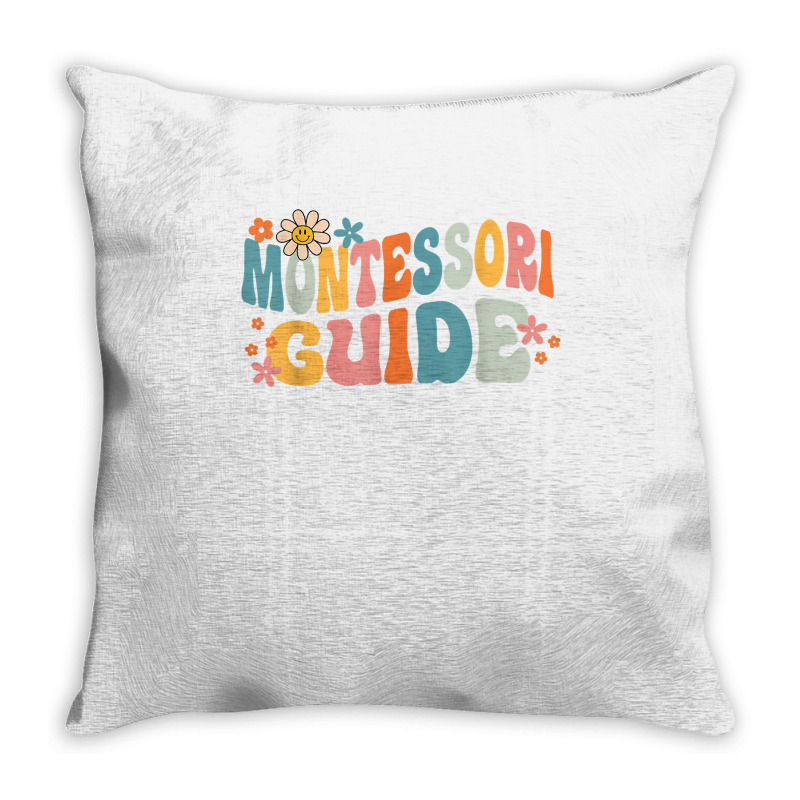 Groovy Montessori Guide Back To School T Shirt Throw Pillow | Artistshot