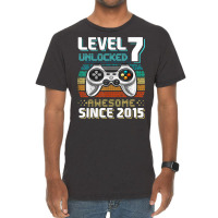 Level 7 Unlocked Awesome 2015 Video Game 7th Birthday T Shirt Vintage T-shirt | Artistshot