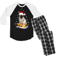 Pug Dog Lights Christmas Matching Family T Shirt Men's 3/4 Sleeve Pajama Set | Artistshot