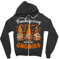 Thanksgiving With My Gnomie Leopard Pumpkin Funny Autumn Gnomes  T- Zipper Hoodie | Artistshot