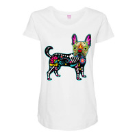 Calavera French Bulldog Frenchie Dia De Muertos Halloween T Shirt Maternity Scoop Neck T-shirt | Artistshot