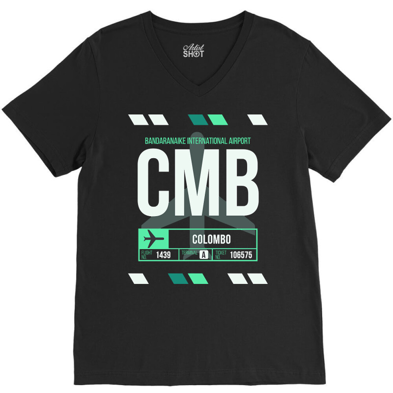 Colombo (cmb) Airport Code Baggage Tag V-neck Tee | Artistshot