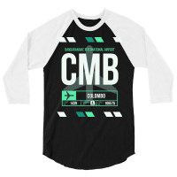 Colombo (cmb) Airport Code Baggage Tag 3/4 Sleeve Shirt | Artistshot