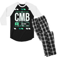 Colombo (cmb) Airport Code Baggage Tag Men's 3/4 Sleeve Pajama Set | Artistshot