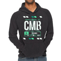 Colombo (cmb) Airport Code Baggage Tag Vintage Hoodie | Artistshot