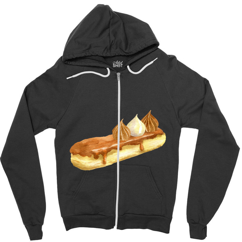 Caramel Eclair  Salted Caramel Eclair With Meringue Toppings Zipper Hoodie | Artistshot