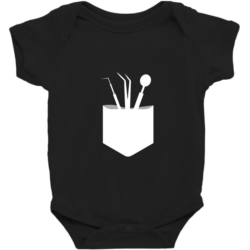 Funny Dental Instruments In Pocket Dentist Baby Bodysuit by caramelique | Artistshot