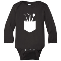 Funny Dental Instruments In Pocket Dentist Long Sleeve Baby Bodysuit | Artistshot