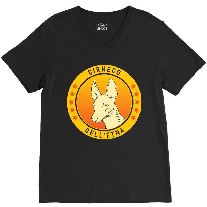 Cirneco Delletna Cirneco Dell' Etna Dog Portrait V-neck Tee | Artistshot