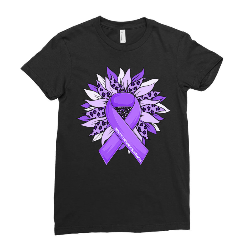 Stop Violence End The Silence Domestic Violence Awareness Long Sleeve Ladies Fitted T-Shirt by cm-arts | Artistshot