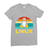 Linux Retro Vintage Penguin Geek Penguin Operating System Nerd Ladies Fitted T-shirt | Artistshot