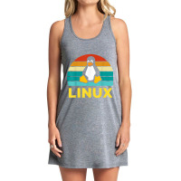 Linux Retro Vintage Penguin Geek Penguin Operating System Nerd Tank Dress | Artistshot