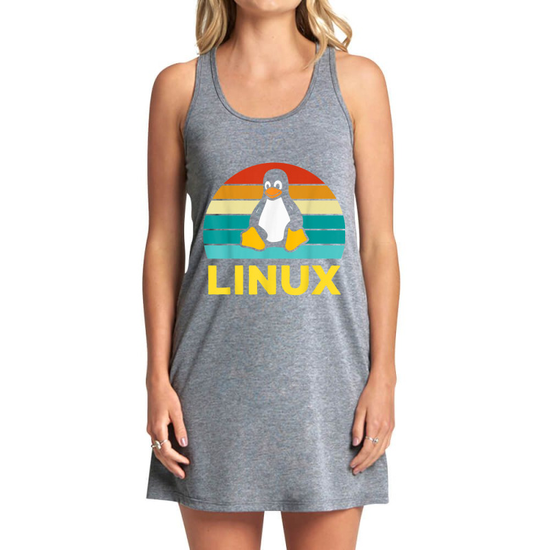 Linux Retro Vintage Penguin Geek Penguin Operating System Nerd Tank Dress by nusudimazo | Artistshot