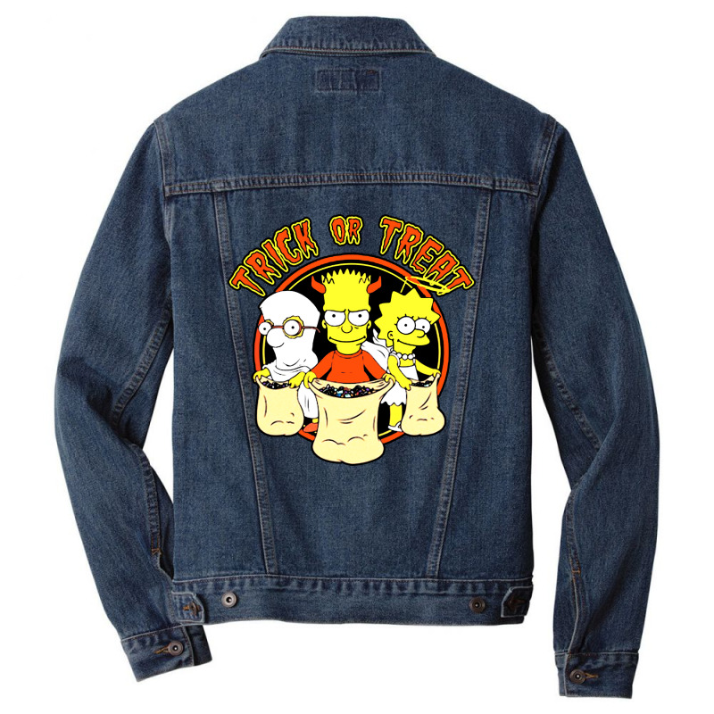 Trick Or Treat Simpsons Men Denim Jacket by Piscok | Artistshot