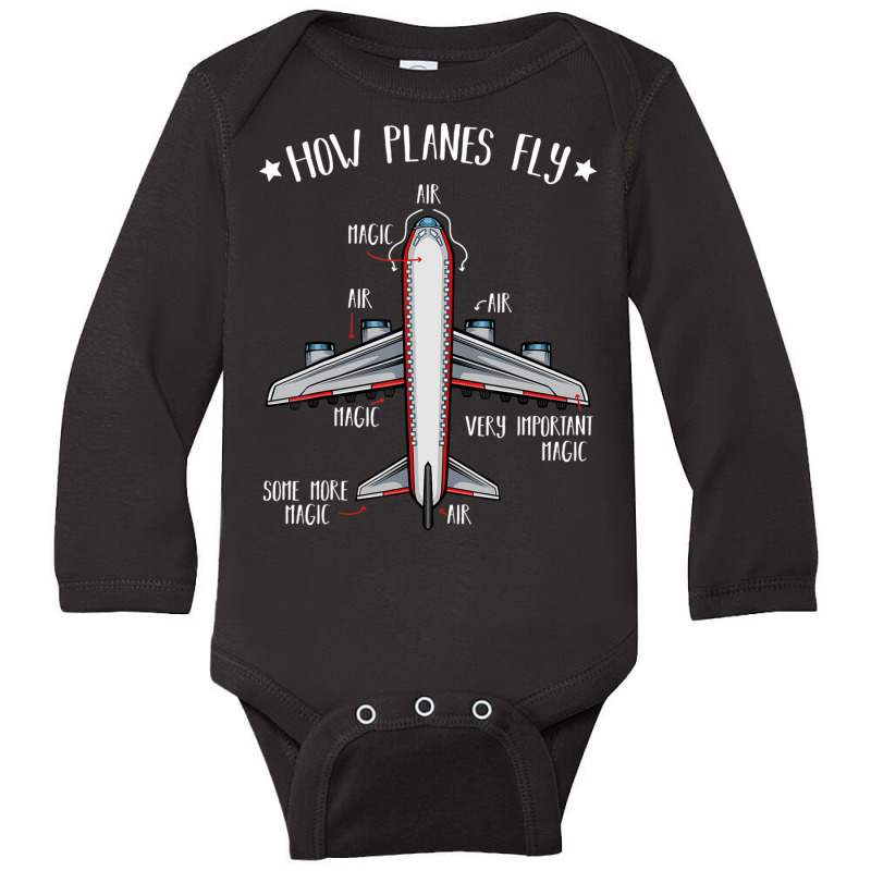 How Planes Fly Aerospace Engineering Airplanes Quotes Long Sleeve Baby Bodysuit | Artistshot