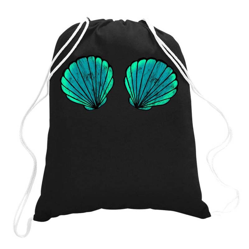 Seashell Mermaid Brassiere Bikini Bra Clam Shell Tshirt Drawstring Bags | Artistshot